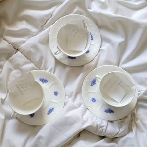 Chelsea Blue Flat Demitasse Cup & Saucer Set by ADDERLEY Antique Discontinued